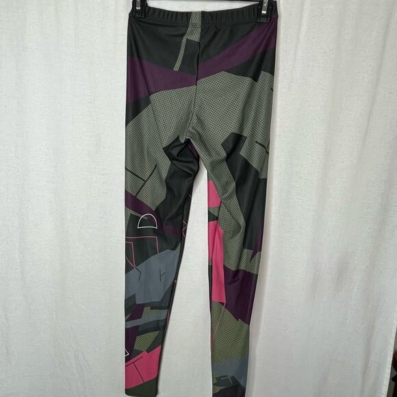 Bombsheller Multicolor Leggings 28" Inseam Purple Green Yoga Running Size Medium - Picture 6 of 13